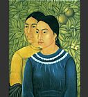 Frida Paintings - Two Women by Frida Kahlo